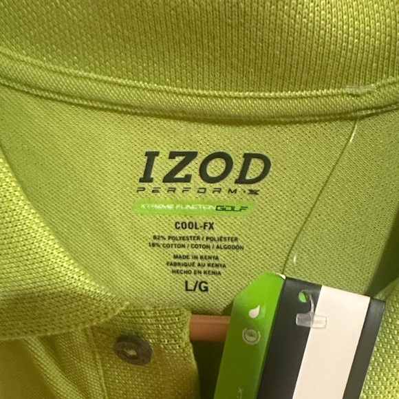 Izod Men's Bright Lime Polo Shirt - Picture 3 of 7